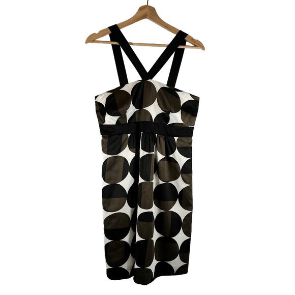 NWT Banana Republic Black and Brown Polka Dot Empire Sheath Dress - Size 6 - Picture 1 of 11